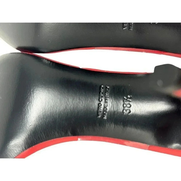 Barneys New York Red leather  & Clear PVC slide mule sandals size 38.5 8.5 new - Picture 6 of 8